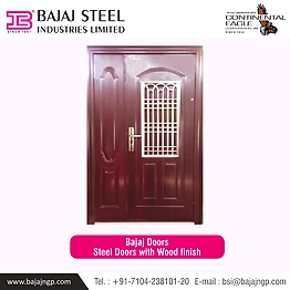 Steel Fire Resistance Door Wood Finish Leaflet