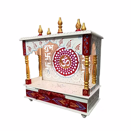 hindu temple with jodhpuri painting made of mdf and plywood