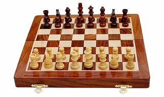 BCBESTCHESS Wooden Handcrafted Foldable Magnetic Chess Board Set with Extra Magnetic Pieces Extra Queens for 2 Players Kids and Adults (16x16 Inches, Brown)