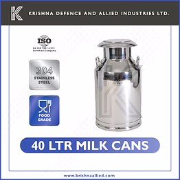 krishna stainless steel milk can 40 litre capacity | food grade, rust-proof & long-lasting | ideal for daily dairy use by farmers & households
