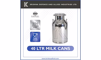 Krishna Stainless Steel Milk Can 40 Litre Capacity | Food Grade, Rust-Proof & Long-Lasting | Ideal for Daily Dairy Use by Farmers & Households