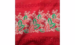 Embroidery with khadi print