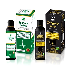 Songara Bhringa Ayurvedic Hair Oil & Shampoo Combo (100 ml each) to Promote Hair Growth