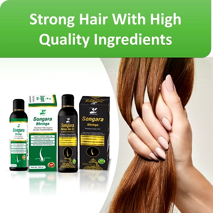 Songara Bhringa Ayurvedic Hair Oil &amp; Shampoo Combo (100 ml each) to Promote Hair Growth-2