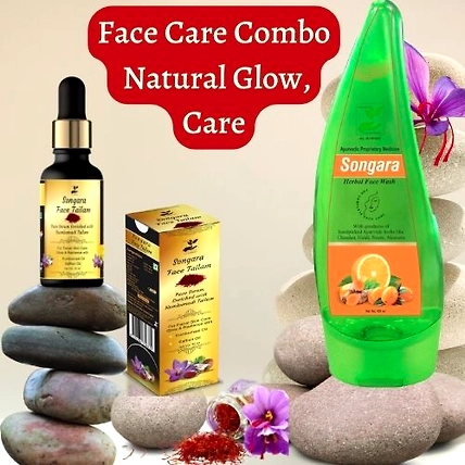 Songara Ayurvedic Face Care Combo: Anti Aging Face Serum (30 ml) &amp; Herbal Face Wash (100 ml) for Healthy, Glowing, Radiant Skin-3