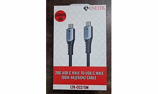 Linetek 5mtrs 20G USB C Male to USB C Male 100W 4K@60Hz
