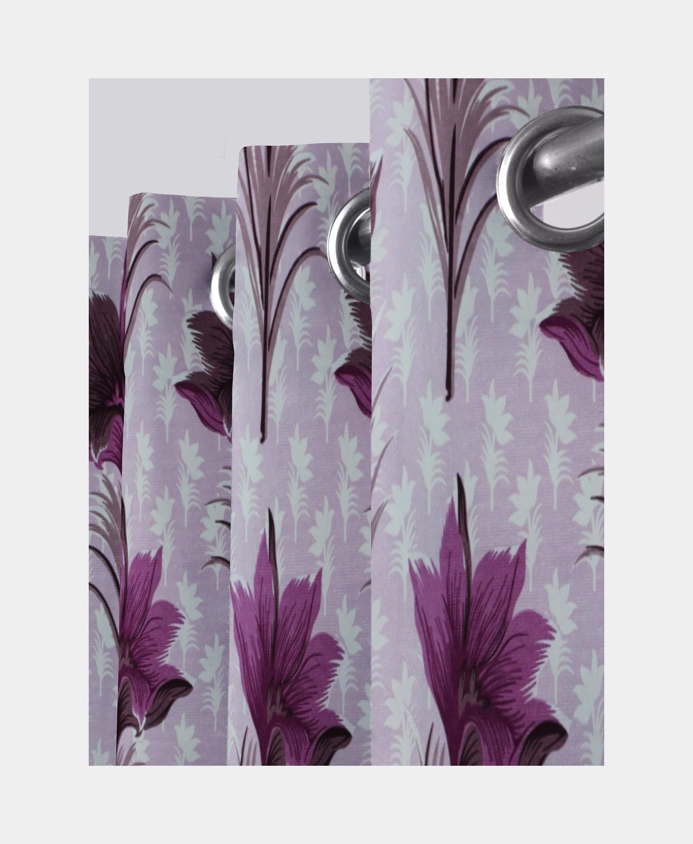 Platinum Print Polyester Curtains | Floral Design | Window (5ft)  |  220 GSM | Pack of 1-2