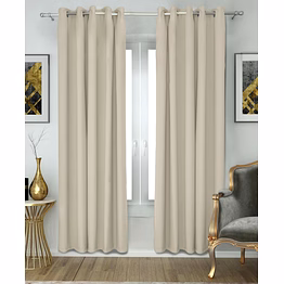 neela home room darkening blackout collection window curtain | solid print | pack of 1 | cream | 5 ft, 270 gsm