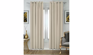 NEELA HOME ROOM DARKENING BLACKOUT COLLECTION WINDOW CURTAIN | SOLID PRINT | PACK OF 1 | CREAM | 5 FT, 270 GSM