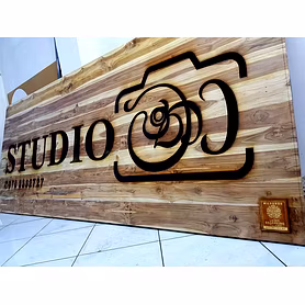 Wooden name boards with laser printing
