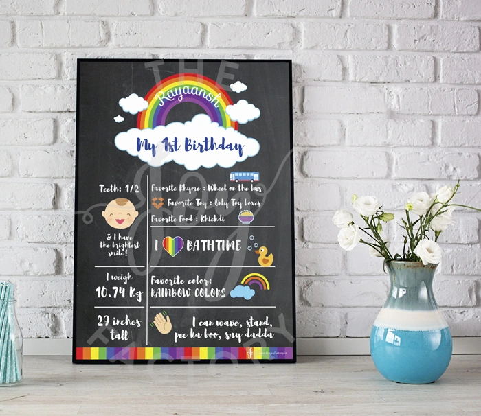 Rainbow Baby Details Chalkboard Frame-TJF_CBF_RB_001