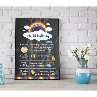 Rainbow Baby Details Chalkboard Frame