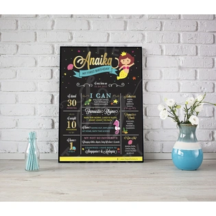 Mermaid Baby Details Chalkboard Frame