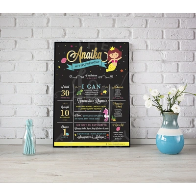 Mermaid Baby Details Chalkboard Frame