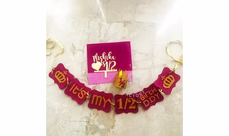 Pink - It's My 1/2 Birthday Personalised Crown Mini Birthday Kit