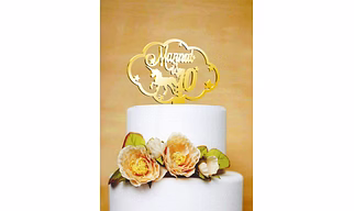 Gold Personalised Unicorn-Stars-Cloud Cake Topper