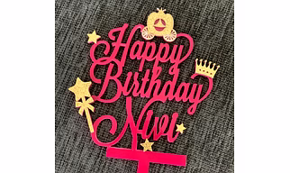 Princess - Pink & Gold Cake Topper
