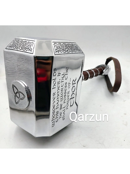 Set of Power Thor Hammer Thor Mjolnir and Medieval Thor Helmet, Mild Steel Ragnarok Movie Helmet with display stand-1