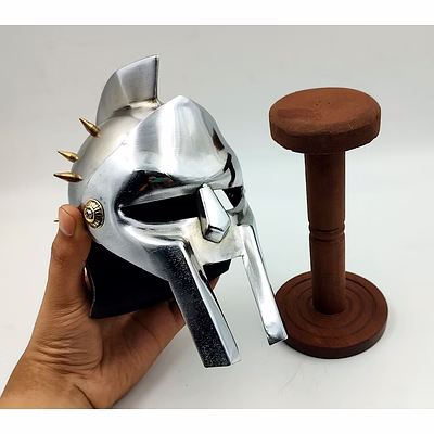 the great mini gladiator maximum helmet with display stand medieval helmet gift for any occasion