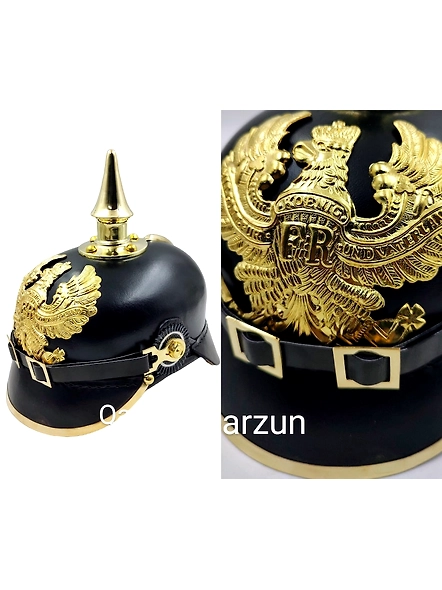 Black German Pickelhaube Imperial Prussian Helmet German Helmet Best gift for him-As1008