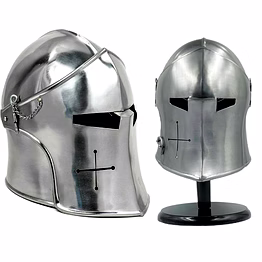 medieval barbute helmet role play knight wearable helmet steel with liner and chin strap, with stand mens gift, husband gift, halloween gift