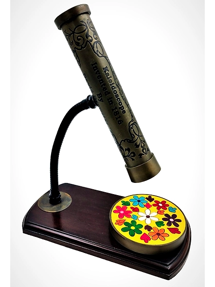 Kaleidoscope Super Flower Rotate round With Wooden Base, Beautiful Wedding Gift, Home Decor, Anniversary Gift, Home Decor-2