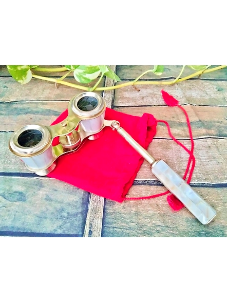 Brass opera glasses with mother of pearl-Nautical binocular-spyglasses-Maritime Velvet Case decor-Christmas-Groomsmen-Anniversary gift-1