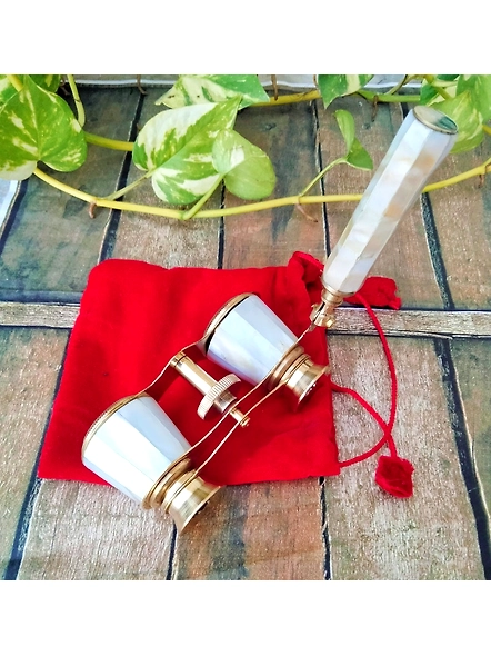 Brass opera glasses with mother of pearl-Nautical binocular-spyglasses-Maritime Velvet Case decor-Christmas-Groomsmen-Anniversary gift-2