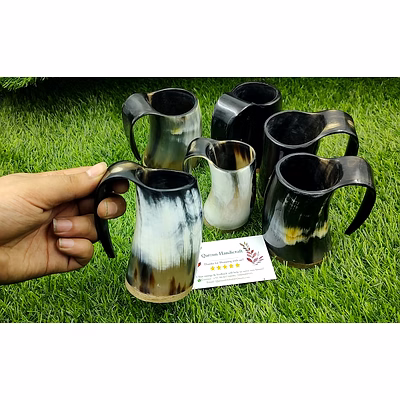 set of horn shot glass vodka glass tequila glass mini tankard set buffalo horn made viking style drinking