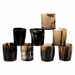 set of 8 horn shot glass vodka glass tequila glass mini glasses set buffalo horn made viking style drinking
