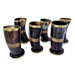 real ox horn viking drinking horn beautiful crafted ox horn glass with brass work perfect gift for vikings lovers gift mother's day gift
