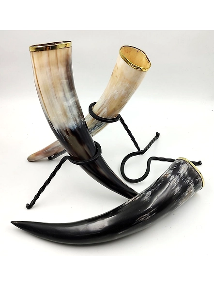 Handcrafted Drinking Horn with Stand, Viking Drinking Horn for adult, Beer Stein, Handmade Horn Mugs, Gifts for Game of Thrones lovers-1