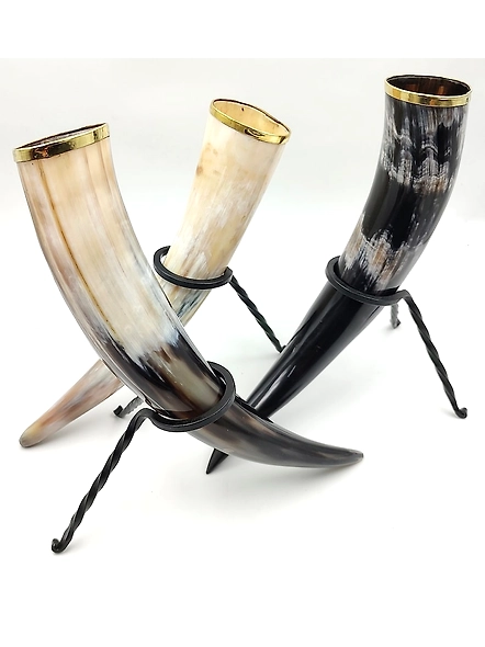 Handcrafted Drinking Horn with Stand, Viking Drinking Horn for adult, Beer Stein, Handmade Horn Mugs, Gifts for Game of Thrones lovers-2