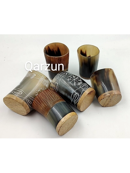 Set of 6 Royal Viking Drinking Horn Shot Glass Cup Set Genuine Handcrafted Viking Horn Cup Original Medieval Cup-2