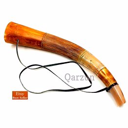 viking blowing cow horn whistle medieval bull sounding horn viking norse cattle ancient horn bugle hunting tool resonating sound