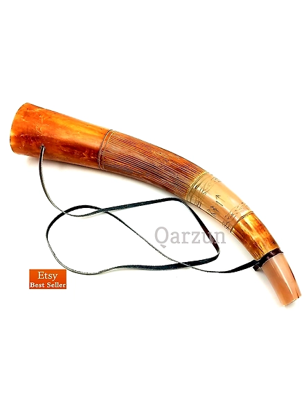 Viking blowing cow Horn Whistle Medieval bull Sounding Horn Viking Norse Cattle Ancient Horn Bugle Hunting Tool Resonating sound-As1027