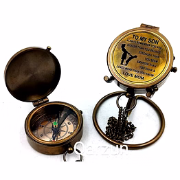 nautical compass to my son i love you poem engraved solid brass navigational vintage marine compass with display stand anniversary gift