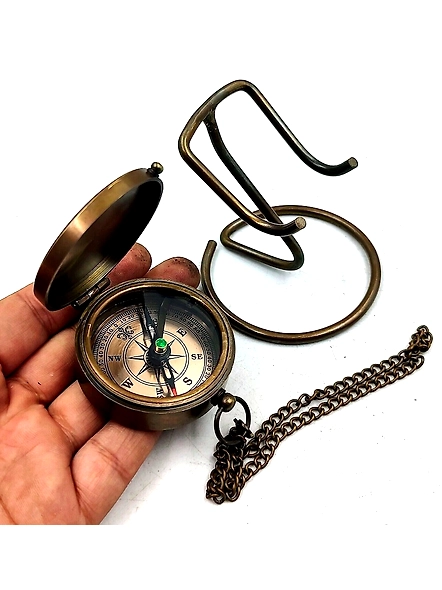 Nautical Compass Integrity Compassion Engraved Solid Brass Navigational Vintage Marine Compass with Display stand Anniversary Gift-2