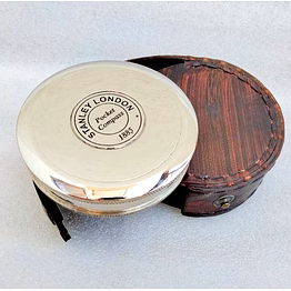 poem compass nickel finish stanley london compass 3" with round leather cover nautical gift perfect gift for your loved ones