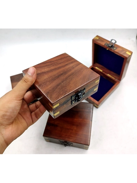 Personalized Hardwood Storage Box for Engraved Compass nautical box vintage style-3