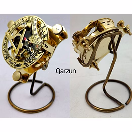 brass sundial compass 3''with beautiful display stand. a perfect desk accessory and beautiful addition to a nautical collection