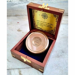 antique brown finish brass stanley london poem compass with wood box gift nautical lovers perfect gift item