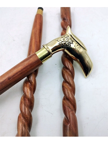 Brass Eagle Cane Head Handle Wooden Walking cane-Walking Stick-Cane 3 Part Open Accessories Spare Part GIFT mothers day gift-1