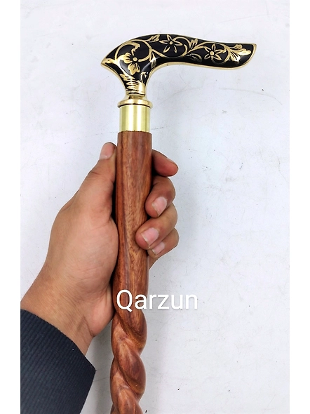 Best Quality Brass Flower Leaf Victorian Handle brass wands-walking cane-Walking Stick-canes STEAMPUNK Gift-1