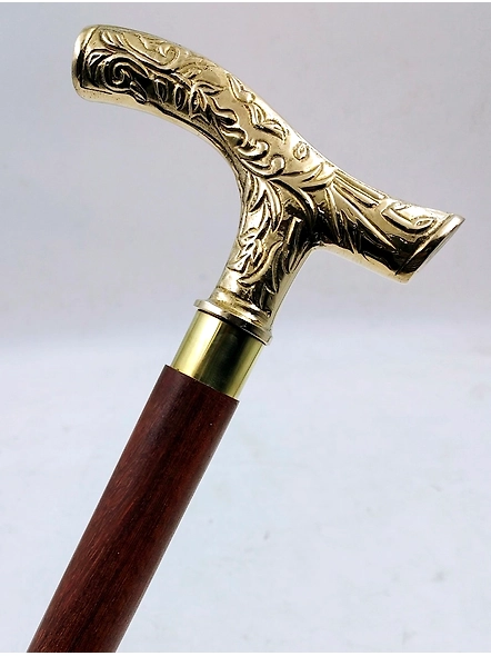 Royal Head Handle Special Carving Design Wooden Walking cane-Walking Stick-Cane 3 Part Open Accessories Spare Part GIFT-3
