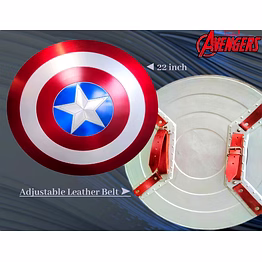 captain america shield marvels avengers legend metal 1:1 scale with leather adjustable strap back side and come with leather bag