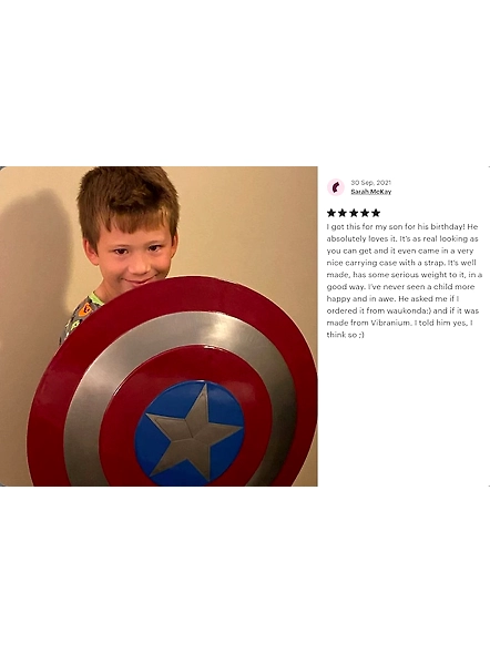 Captain America Shield Marvels Avengers Legend Metal 1:1 Scale with Leather adjustable strap back side and come with Leather Bag-3