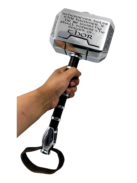 Set of 3 Sizes Thor Hammers Metal, Power of MCU Thor Mjolnir Cosplay 1/1 Scale Movie Prop Replica,the Avengers weapon,High quality-3