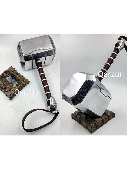 Thor Hammer Metal, MCU Thor Mjolnir Cosplay 1/1 Scale Movie Prop Replica,the Avengers weapon,High quality production process with metal base-As1088