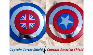 Captain America Shield - Captain Carter Shield Replica For Cosplay and Roleplay Shield with Carry Leather cover Gift